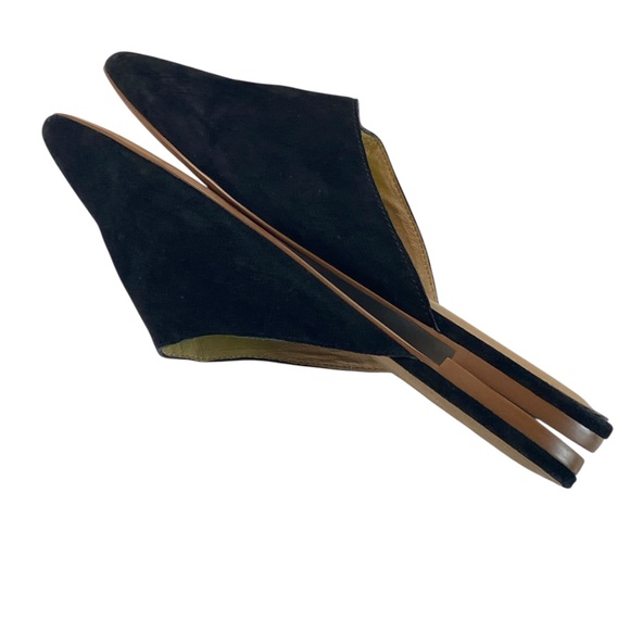 MADEWELL The Remi Mule Suede Leather Point Toe Flats In Black size 9 - Picture 2 of 10